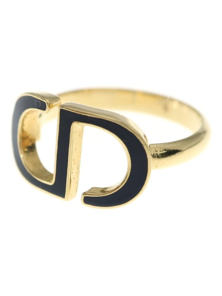 Dior Cd Logo Ring Gold Black